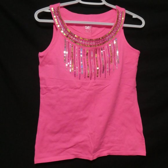 JUSTICE | size 18 | pink sequin tank top - Picture 2 of 11